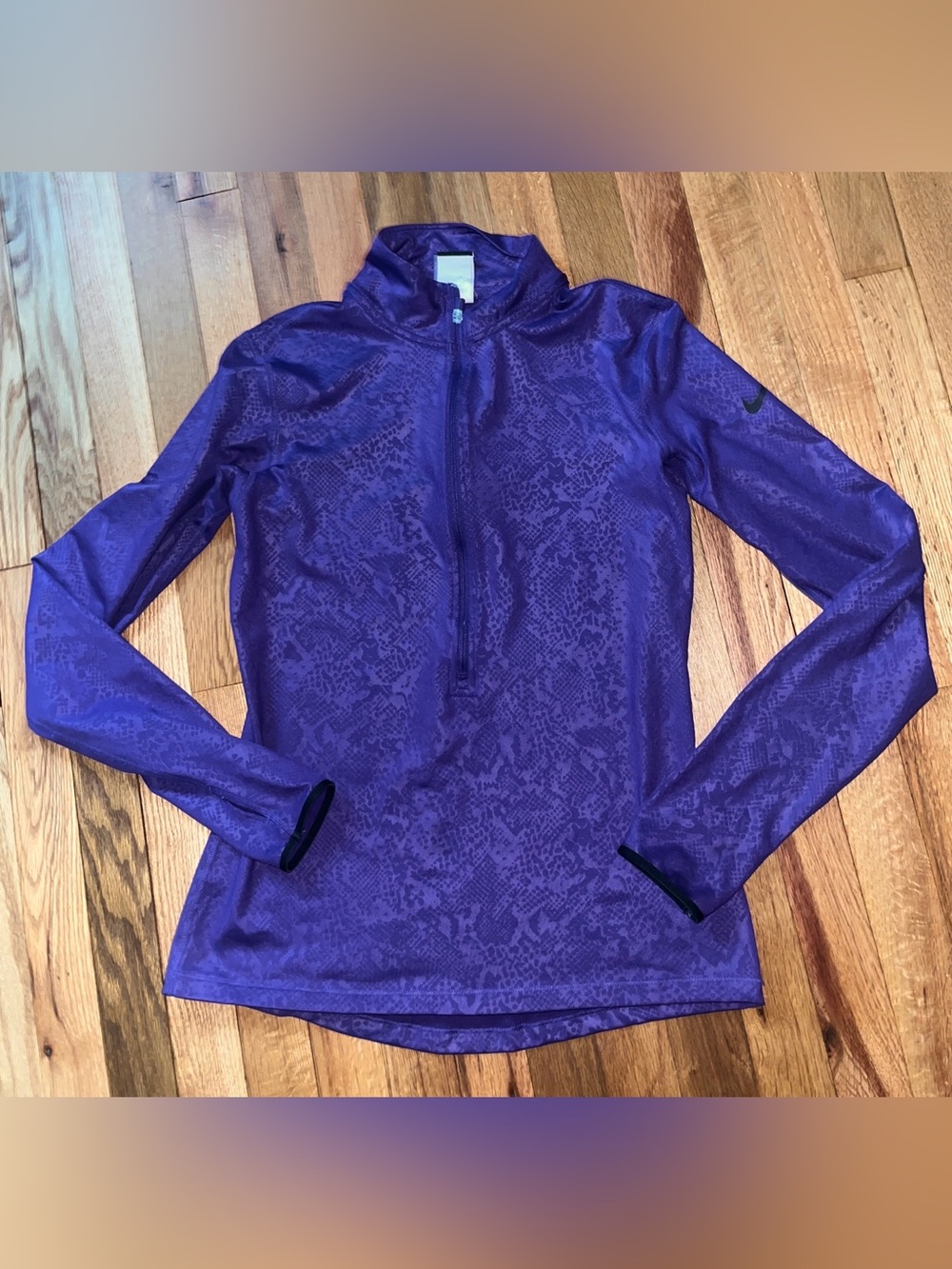 Nike Pro dri fit purple half zip active top M